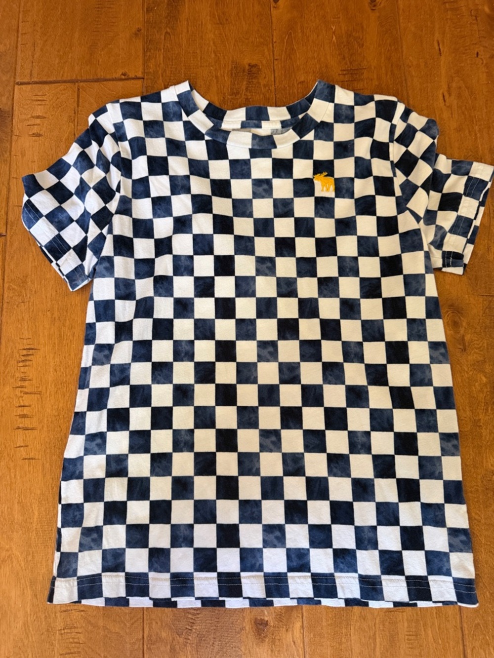 abercrombie kids Navy & White Checkerboard Tee with Yellow Logo